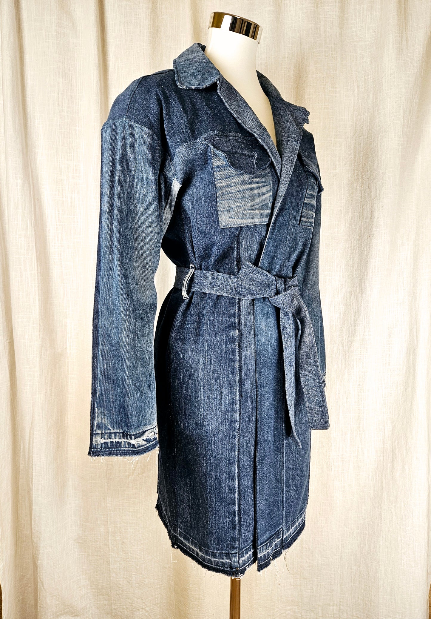 Upcycled Jeansmantel Gr. S/M