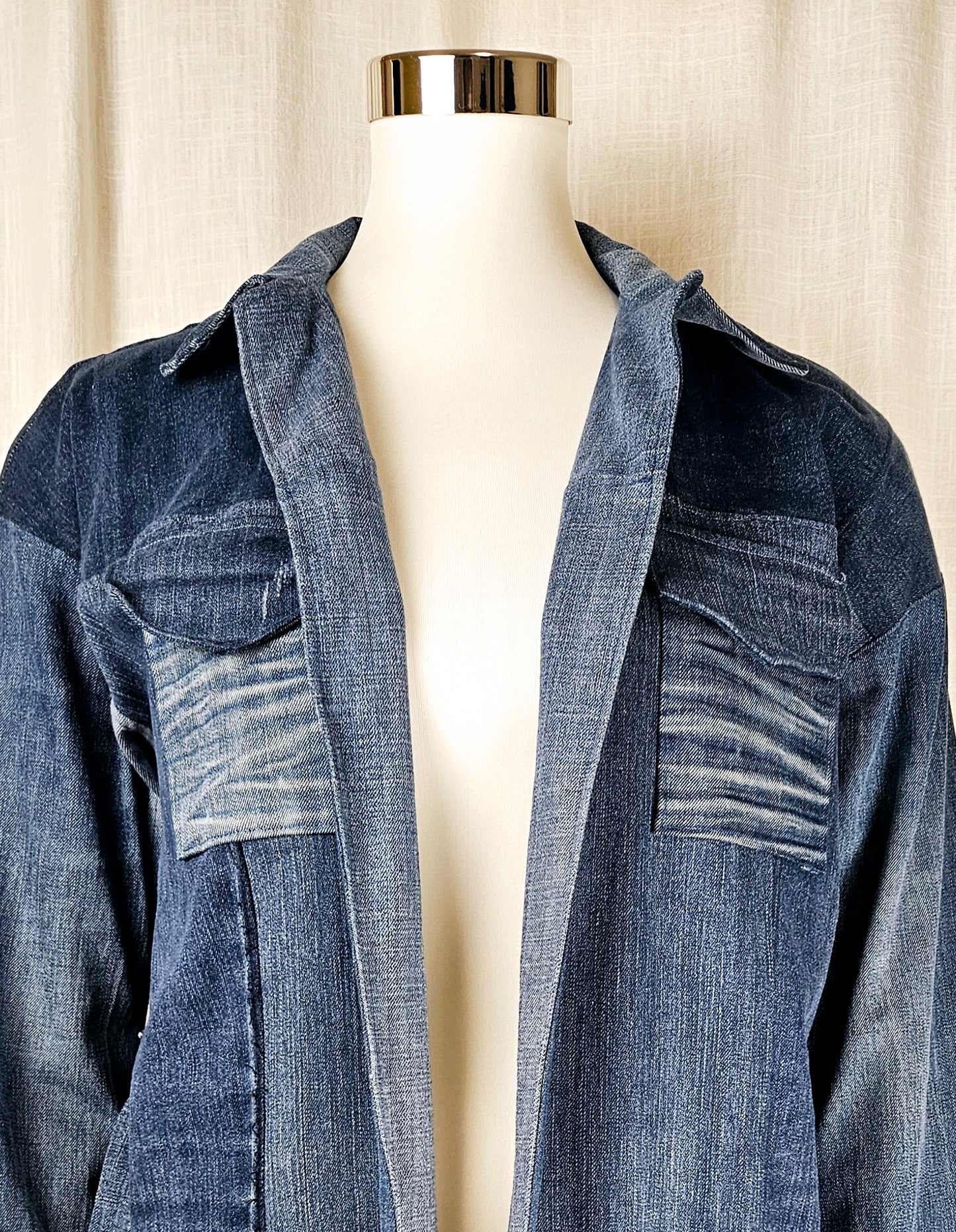 Upcycled Jeansmantel Gr. S/M