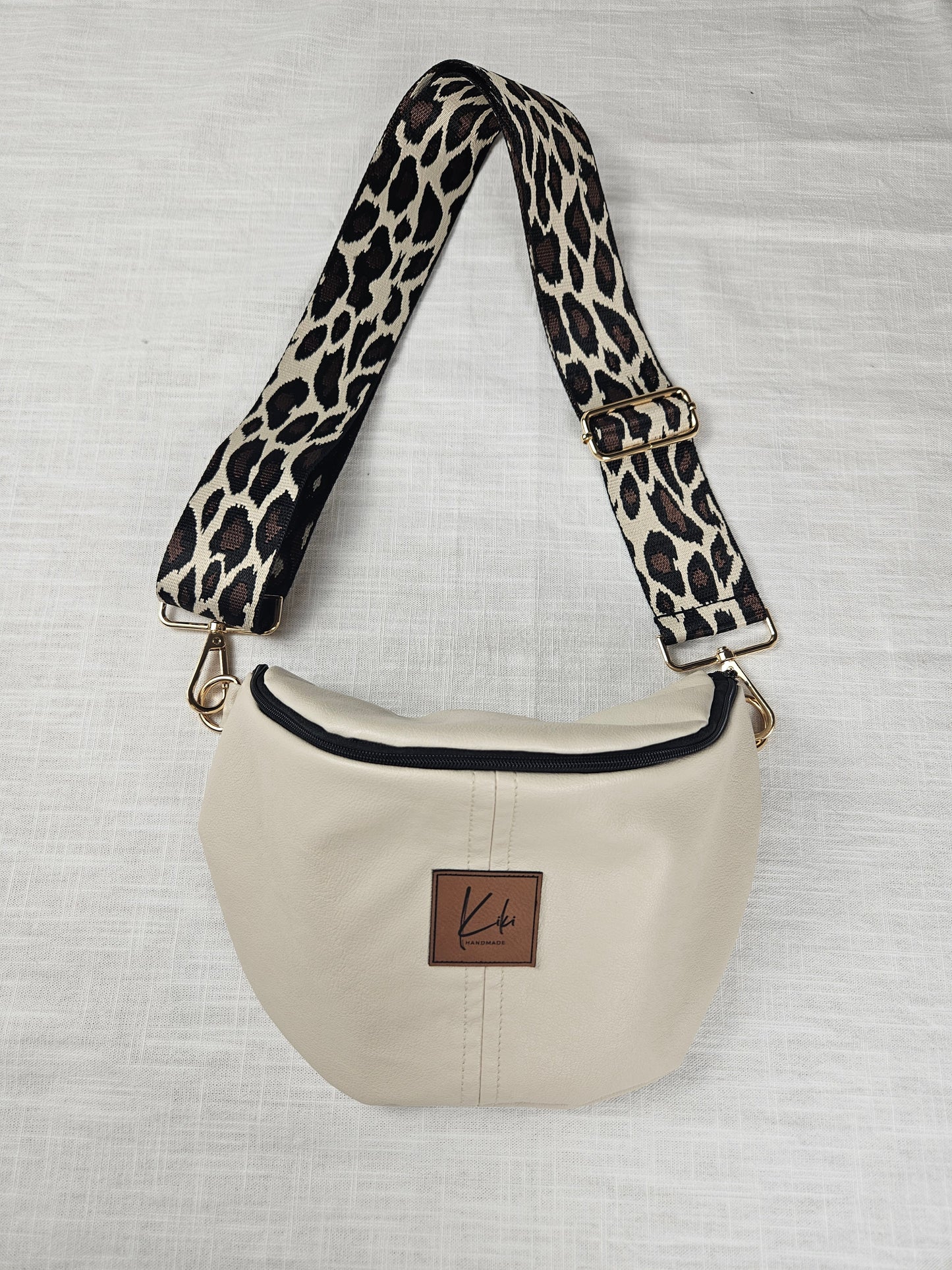 Upcycled Crossbody Bag beige "Leo"