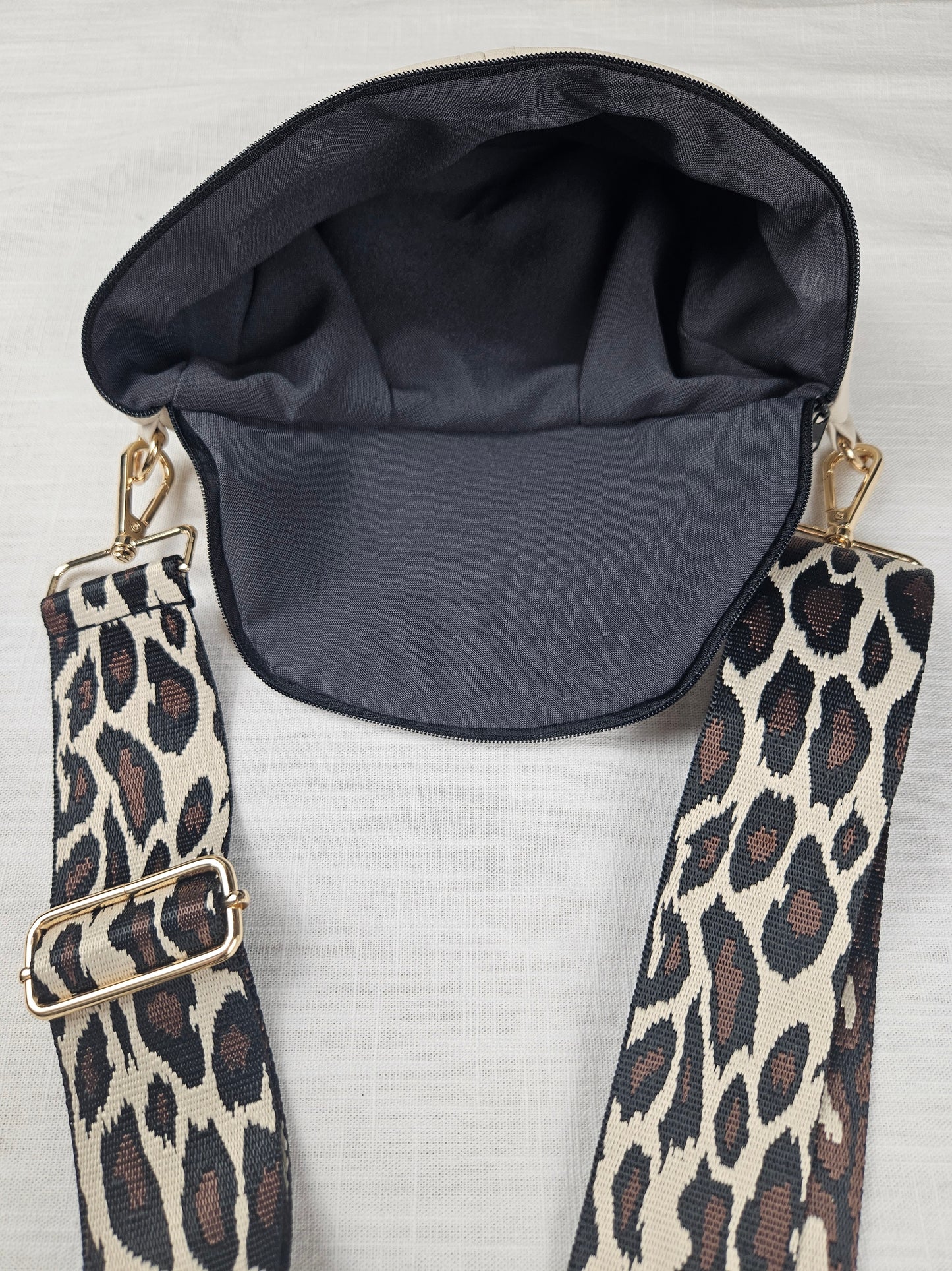 Upcycled Crossbody Bag beige "Leo"