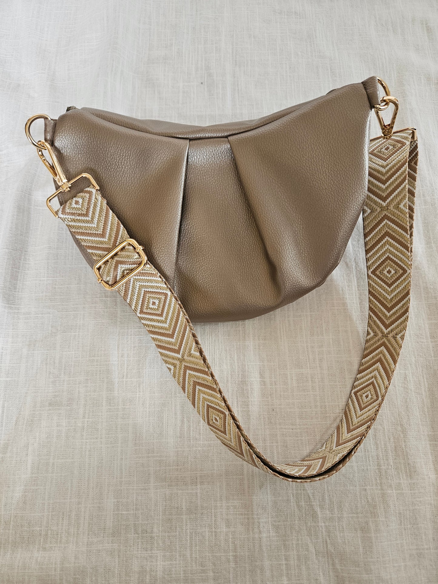 Taupe Crossbody Bag mit Glow