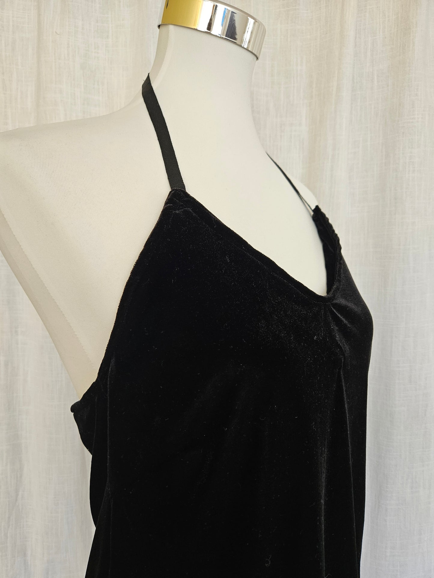 Upcycled Neckolder-Top "Samt" Gr. S