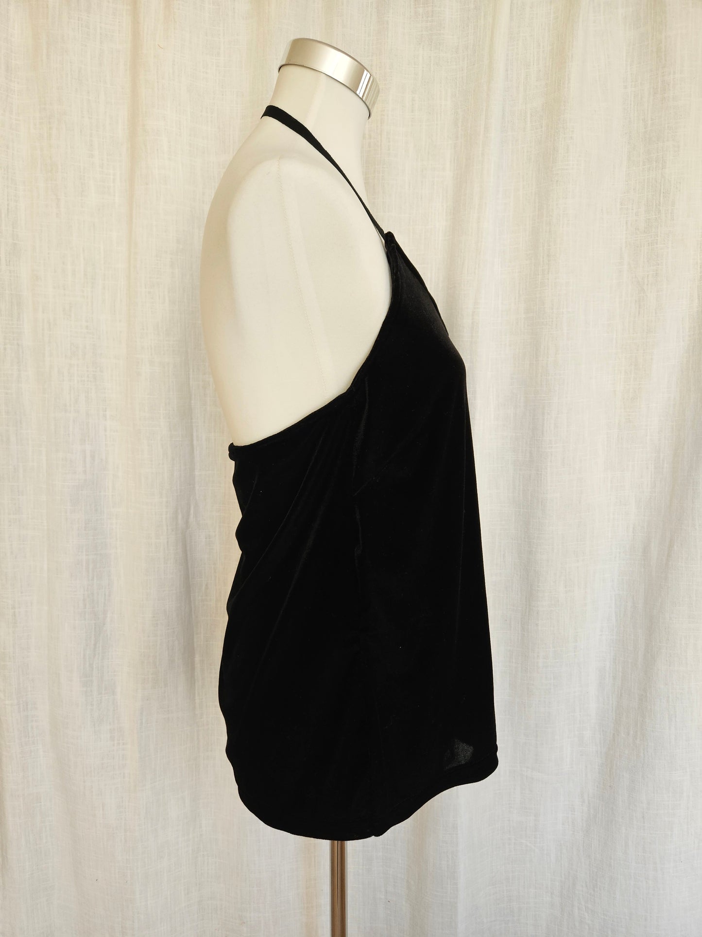 Upcycled Neckolder-Top "Samt" Gr. S