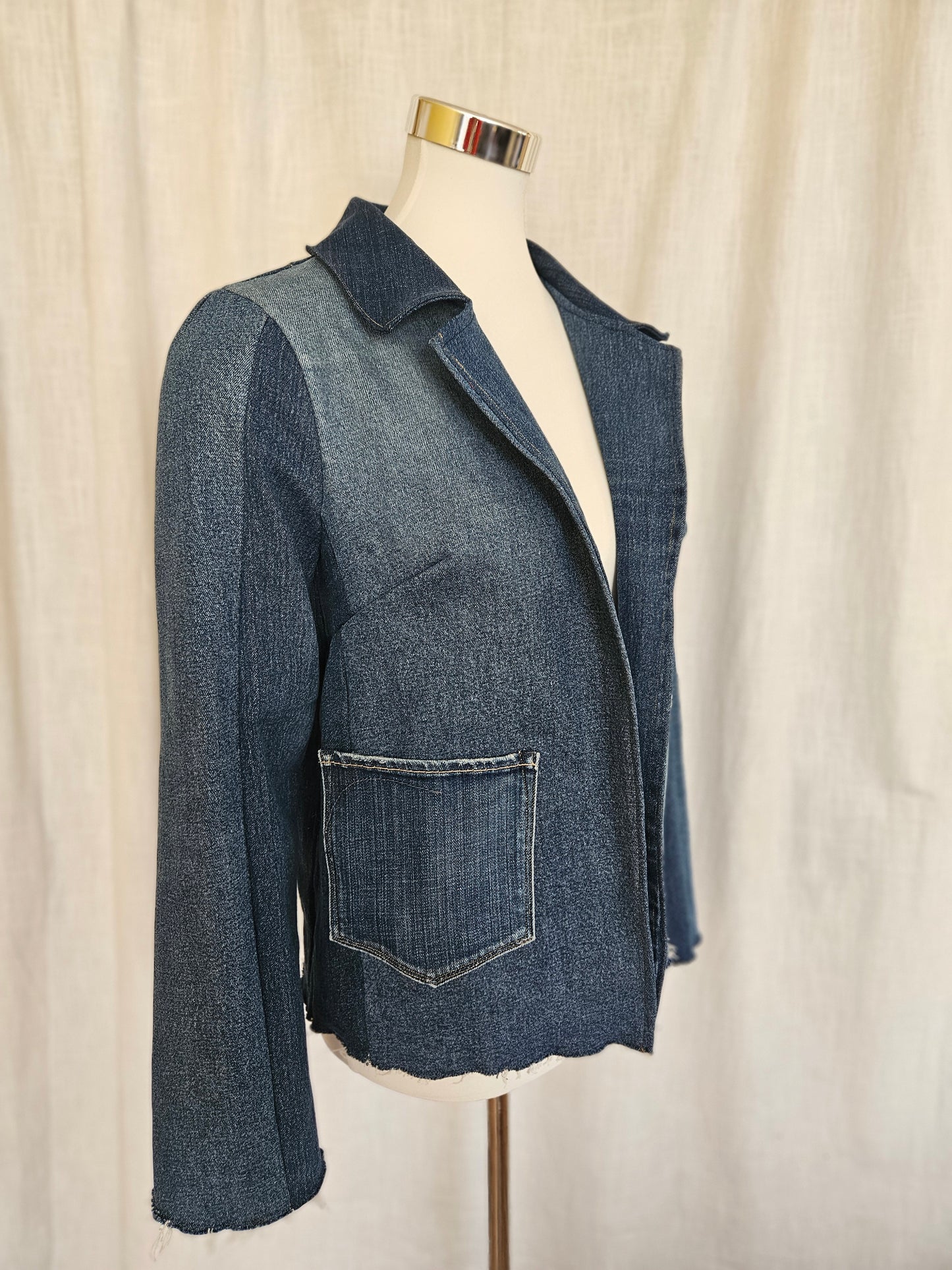 Upcycled Jeansjacke Gr. S