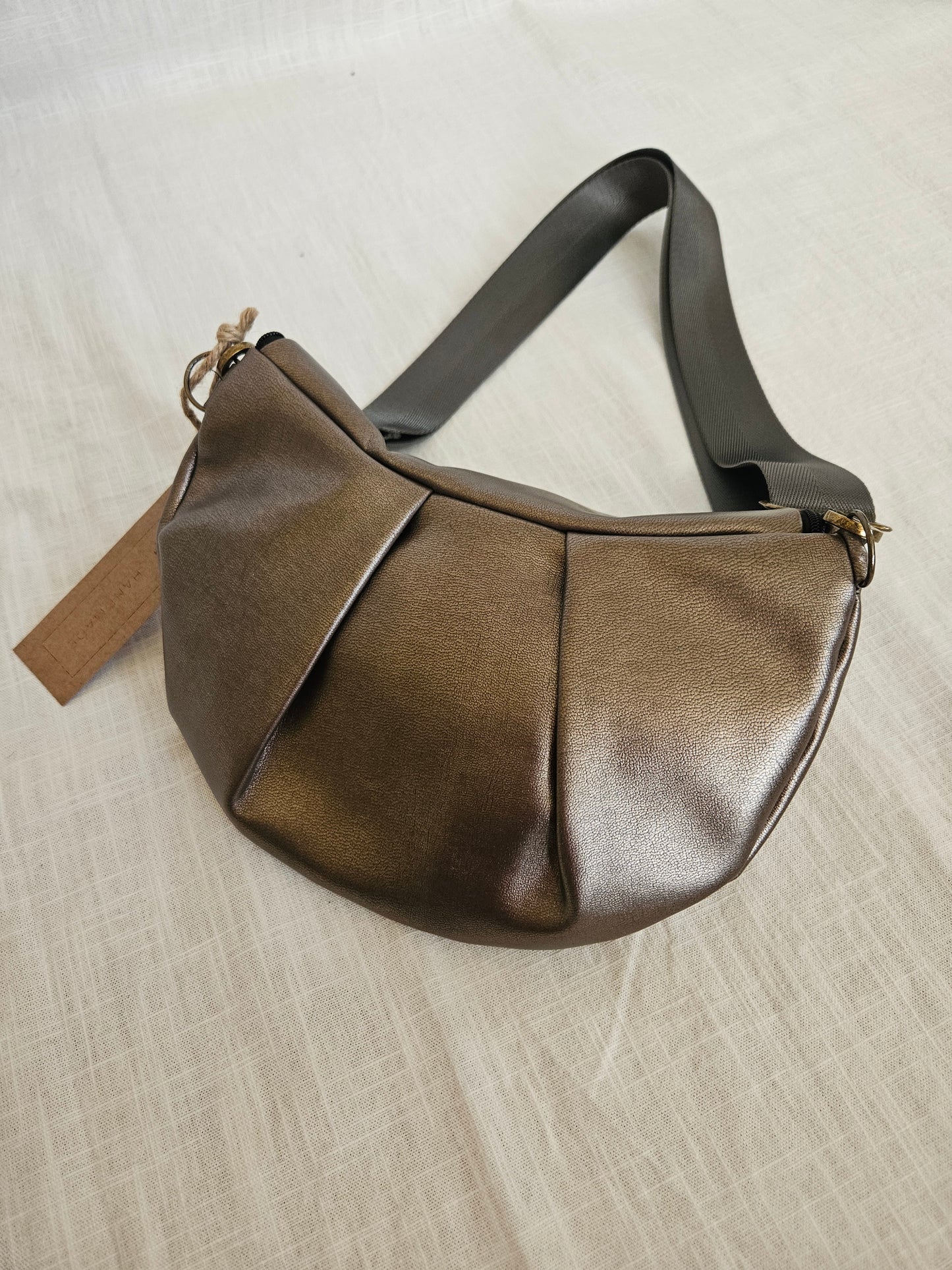Bronze Crossbody Bag metallic "Dunkelgrau"