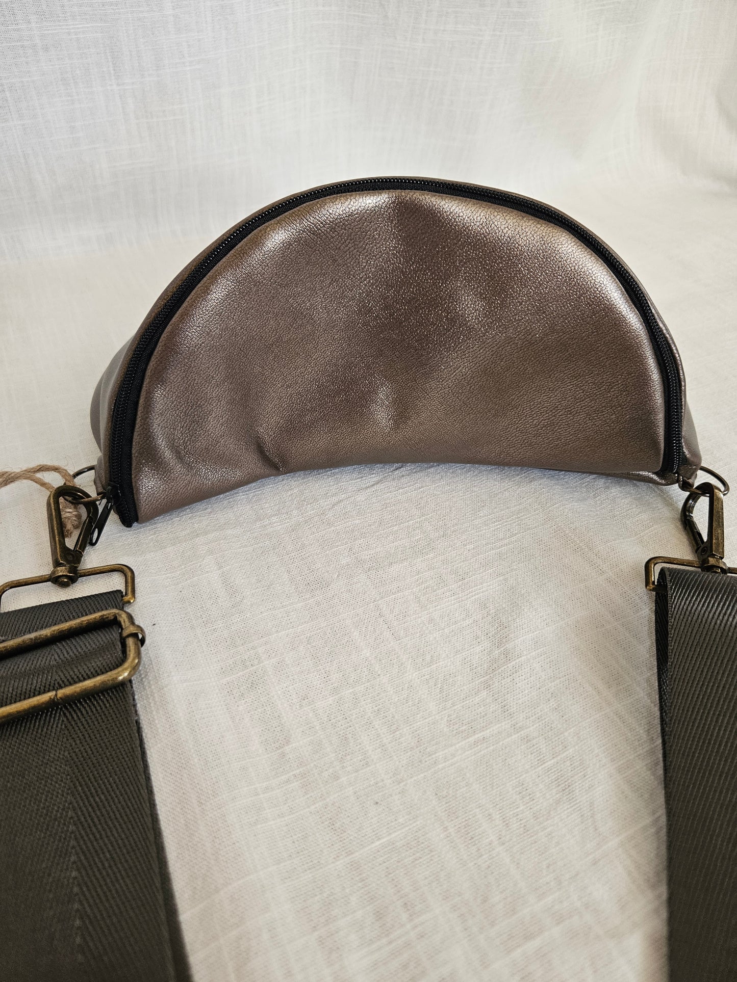 Bronze Crossbody Bag metallic "Dunkelgrau"