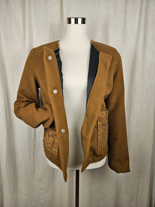 Wendbare Wolljacke Paris Style "Paisley" Gr. S/M
