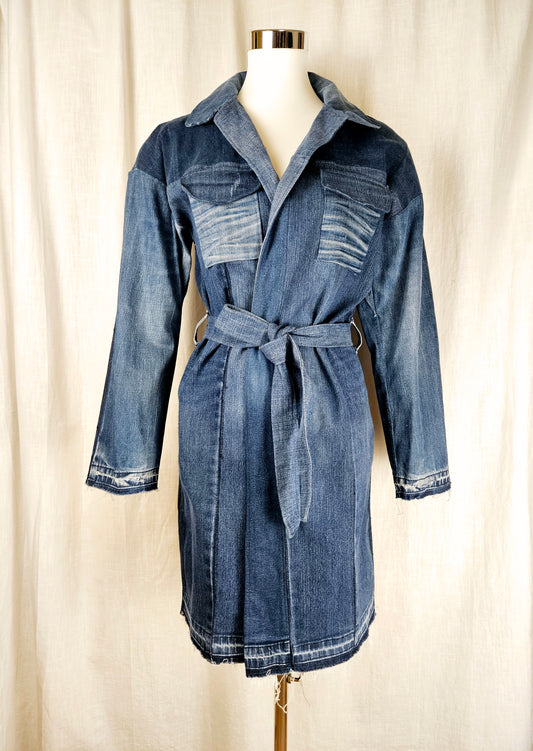 Upcycled Jeansmantel Gr. S/M