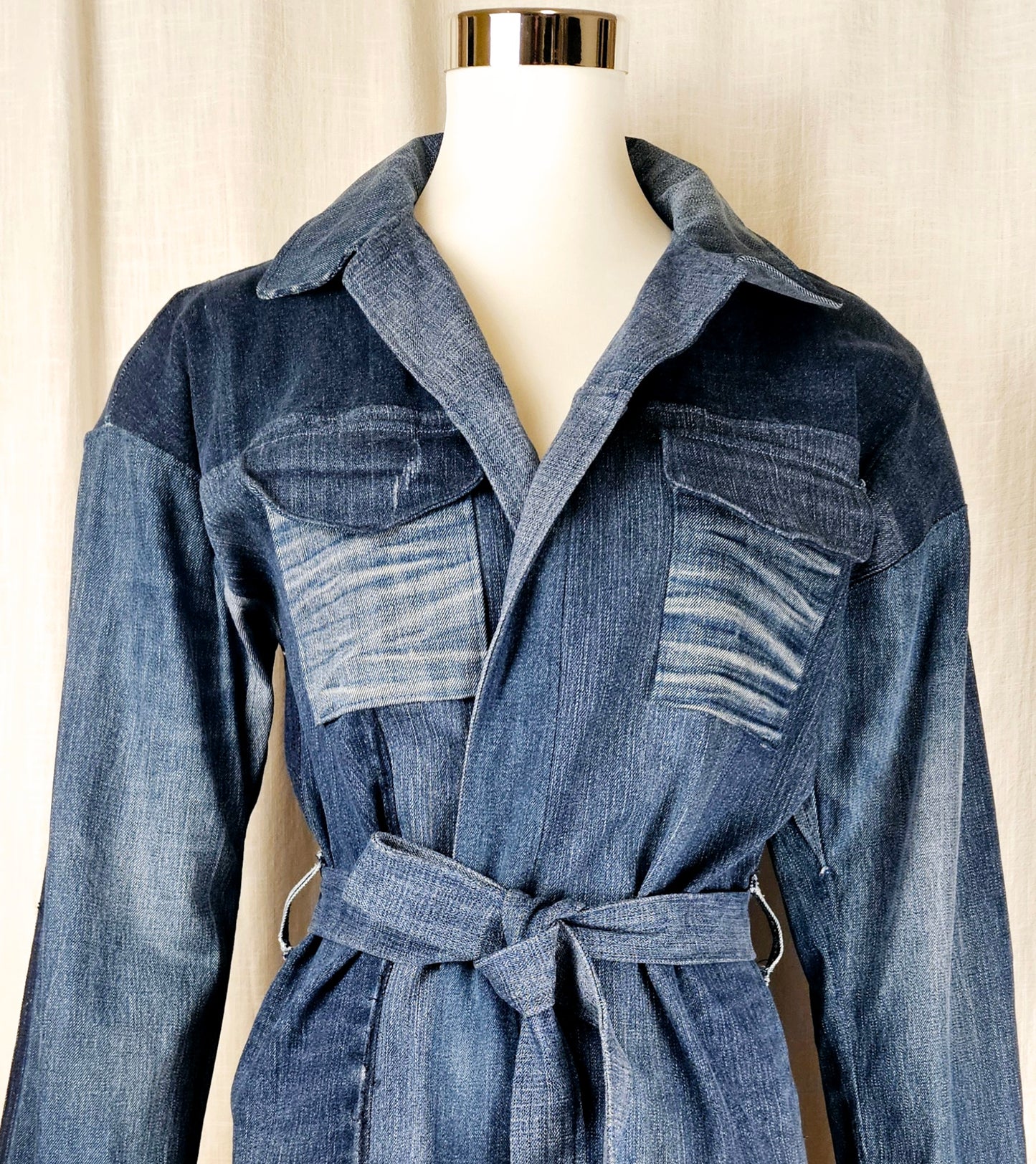 Upcycled Jeansmantel Gr. S/M