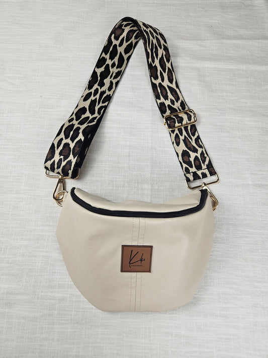 Upcycled Crossbody Bag beige "Leo"