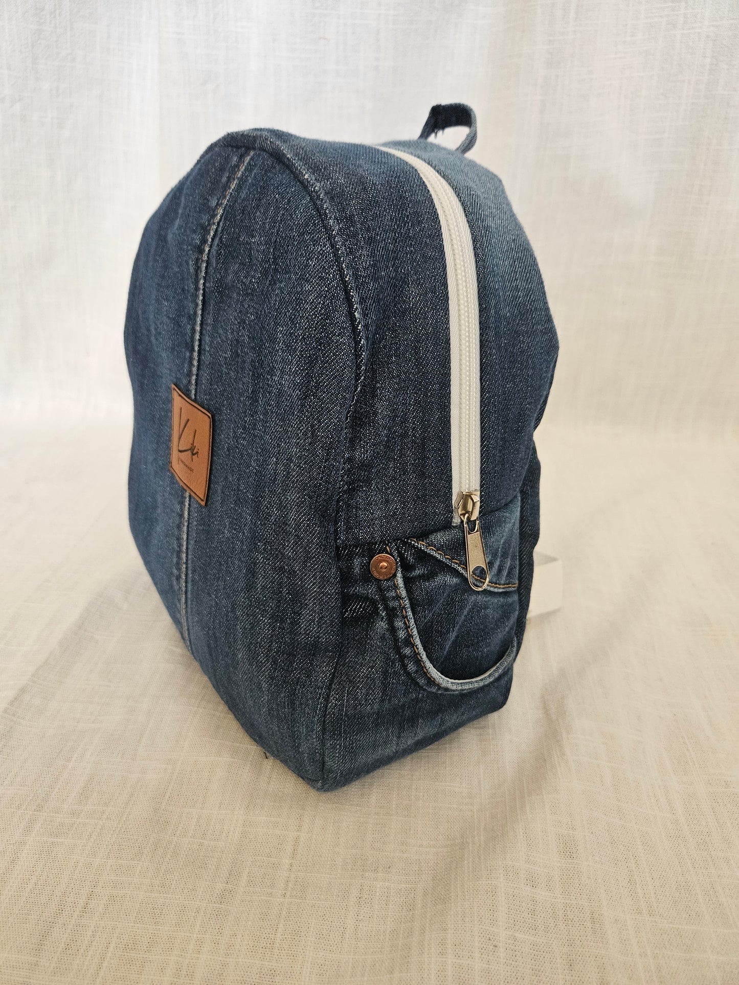 Upcycled Jeans Mini Rucksack dunkelblau "Only"