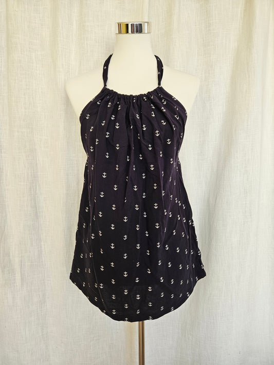 Dunkelblaues Top "Danish Neck" Gr. S