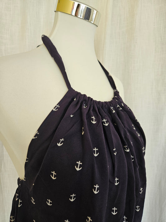 Dunkelblaues Top "Danish Neck" Gr. S
