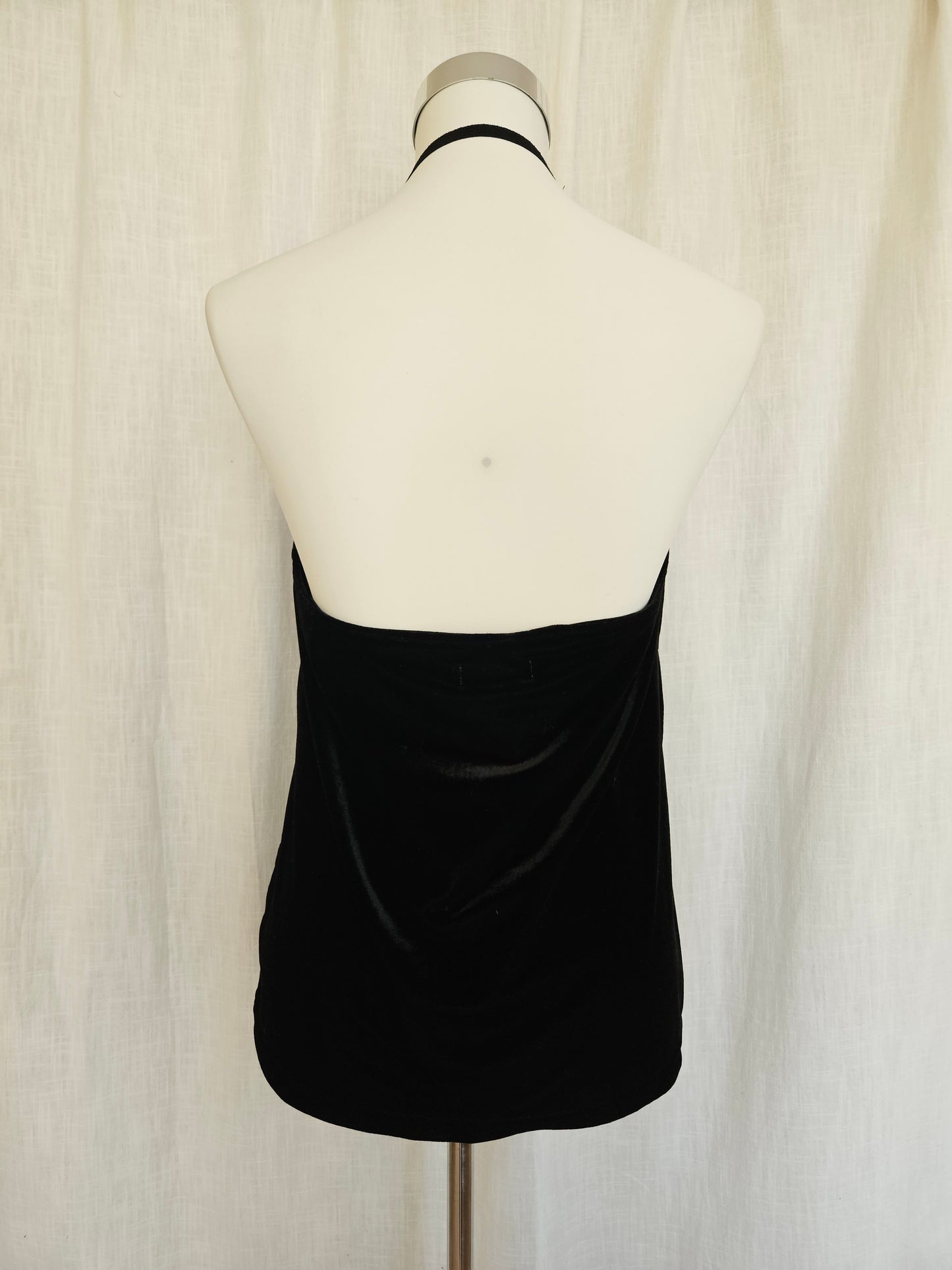 Upcycled Neckolder-Top "Samt" Gr. S