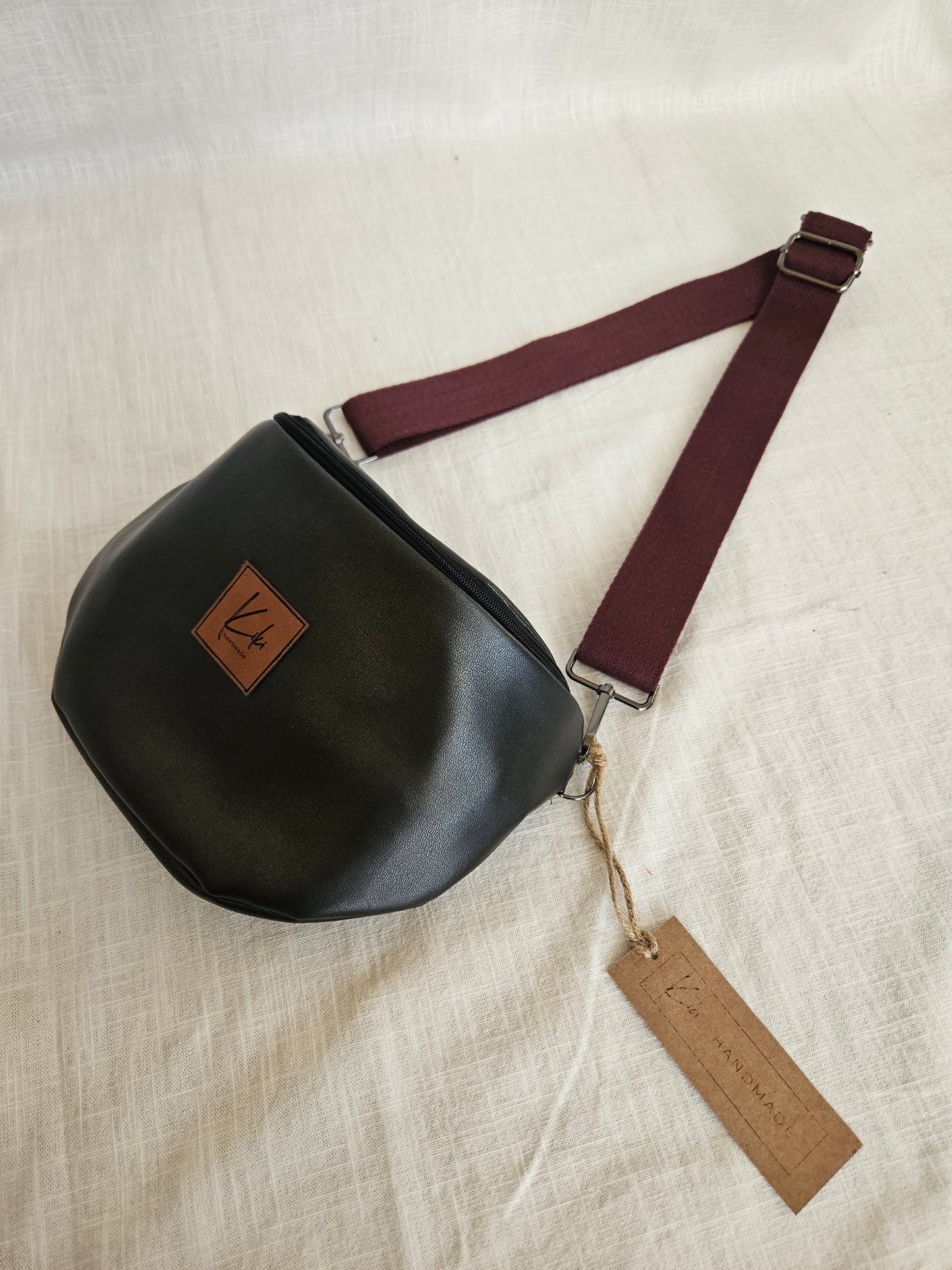 Anthrazit Crossbody Bag metallic "Bordeaux"