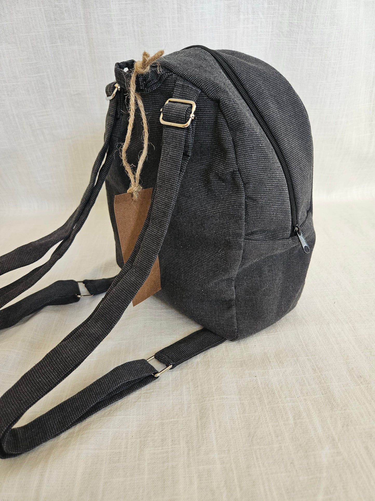 Upcycled Mini Rucksack dunkelgrau "Chino"